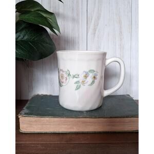 Vintage Arcopal France CHAMPETRE Mug: Pastel Floral Milk Glass